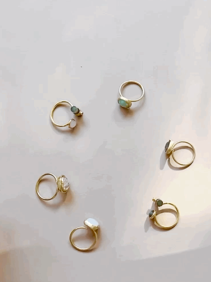 Shining Druzy Egg Shape Ring