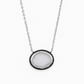 Oval Druzy Necklace With Diamond