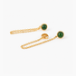 Jade Chain Drop Earrings with Diamond