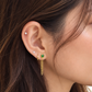 Jade Chain Drop Earrings with Diamond