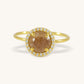 18K Solid Gold Natural Salt And Pepper Diamond Ring