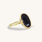 18k Solid Gold Natural Geode Ring with Diamond