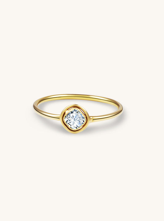 18K Solid Gold Natural Diamond Ring
