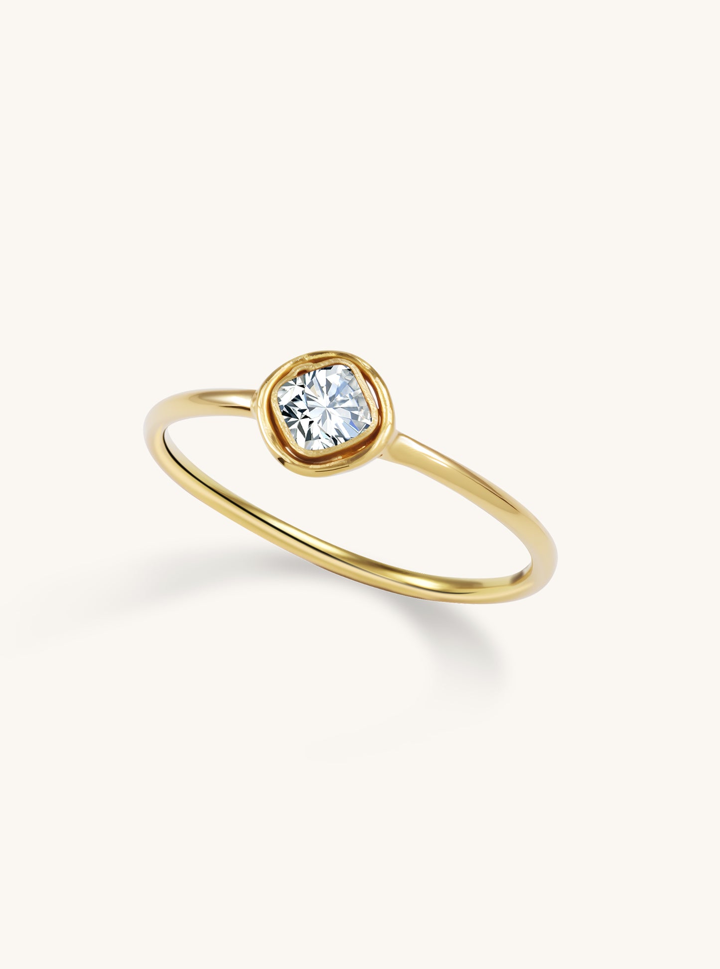 18K Solid Gold Natural Diamond Ring