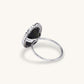 18K  White Gold Geode ring with Pave champagne color Diamond