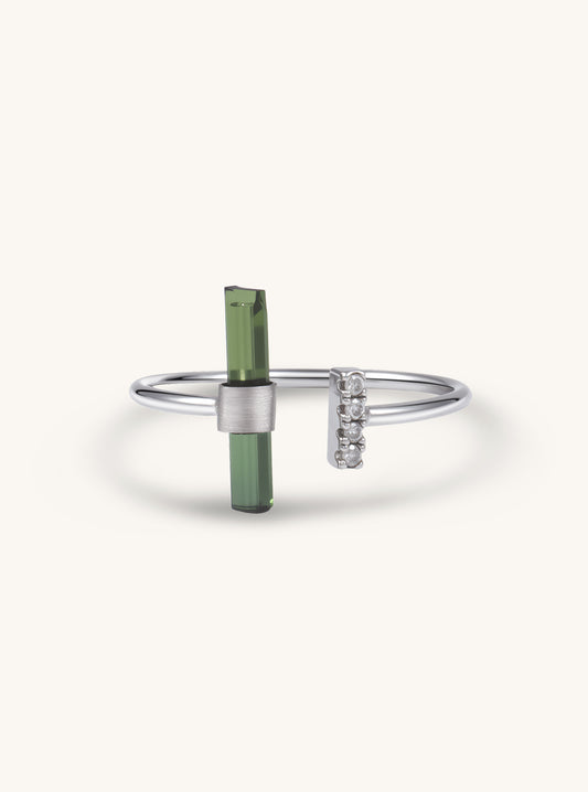 Whisper Tourmaline Green Bar Ring