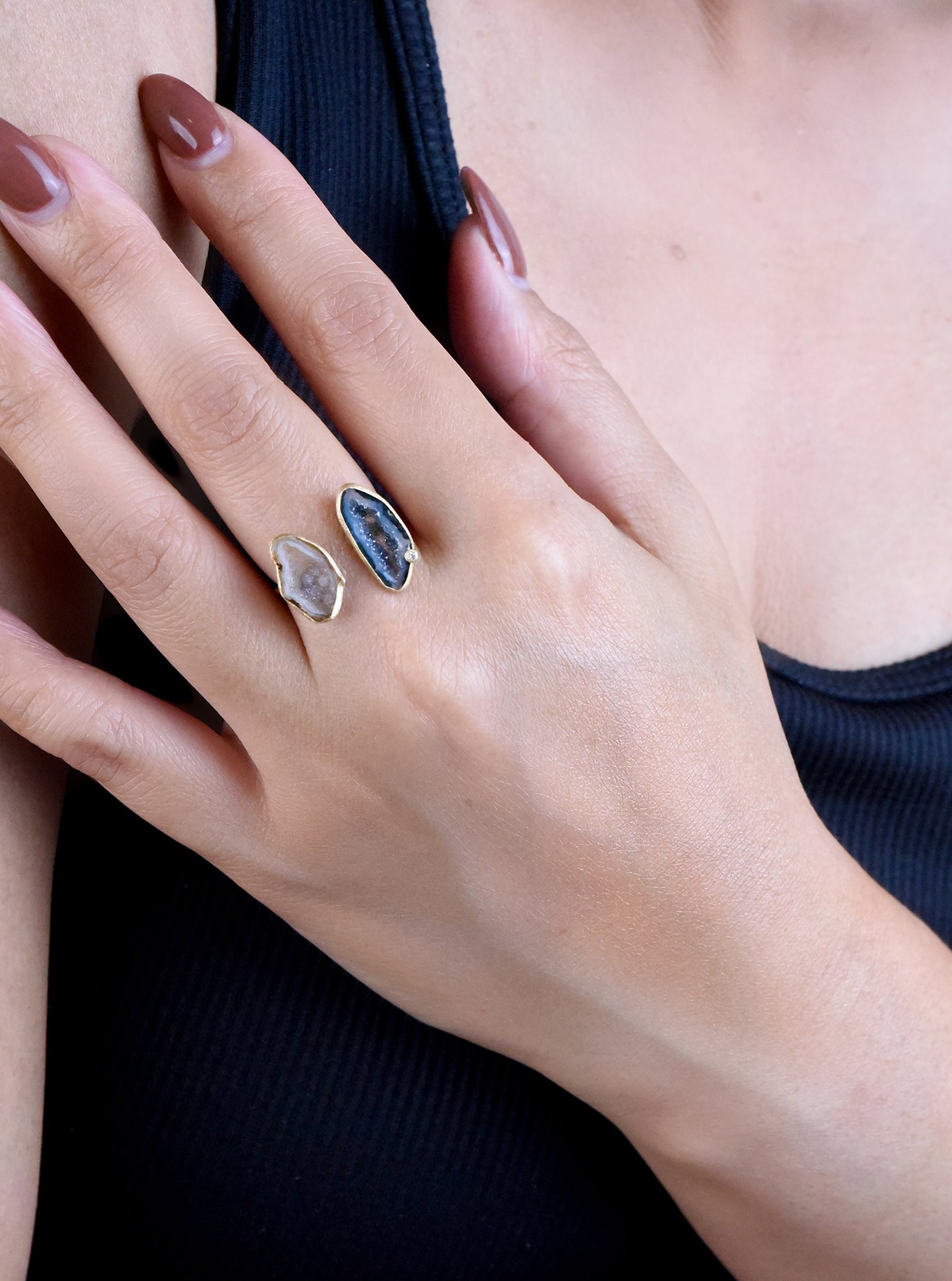 Natura Dual Geode Ring