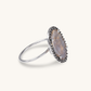 18K  White Gold Geode ring with Pave champagne color Diamond