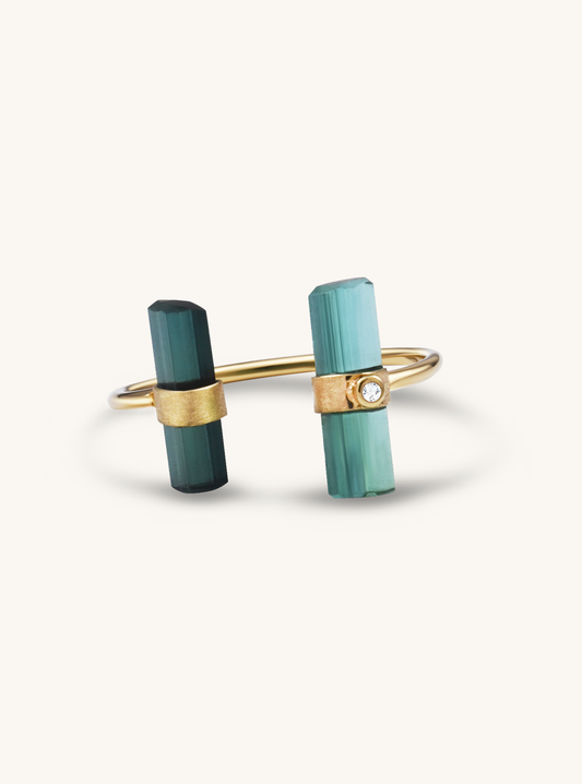 18K Solid Gold Verdant Radiance Ring