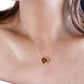 18K Gold Watermelon Tourmaline Necklace with Diamond