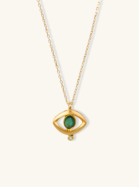 18K Gold Emerald with Diamond