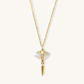 18K Gold Drop Herkimer Necklace with Diamond