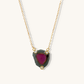 18K Gold Watermelon Tourmaline Slice Necklace with Diamond
