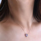 18K Gold Watermelon Tourmaline Slice Necklace with Diamond