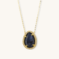 18K Solid Gold Geode & Diamond Pendant Necklace