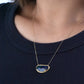 18K Gold Blue Opal & Diamond Necklace