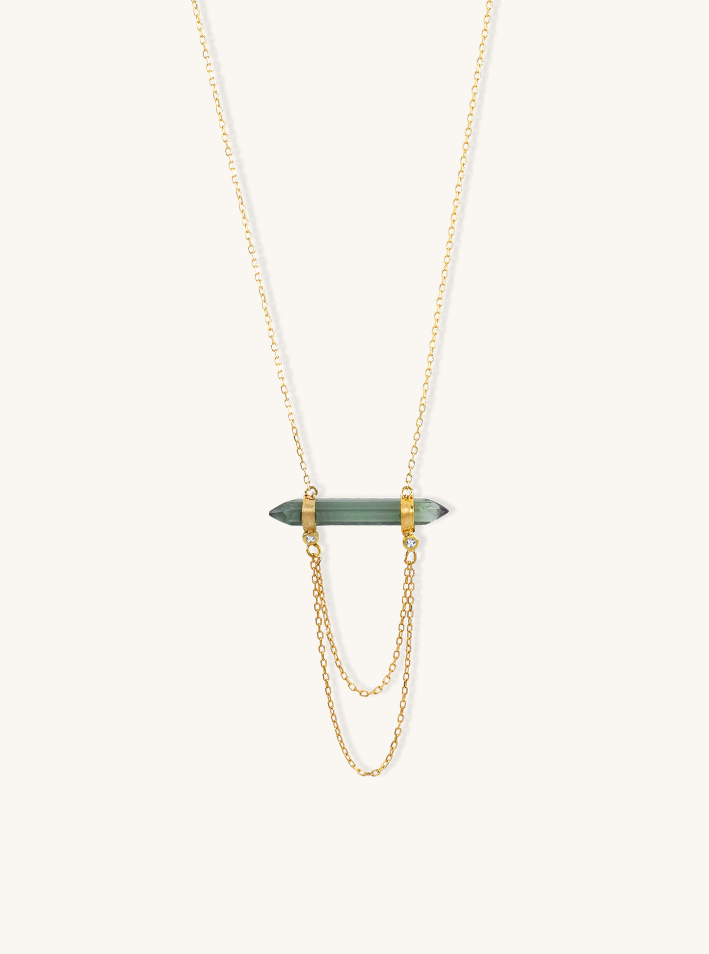 18K Gold Tourmaline & Diamond Necklace