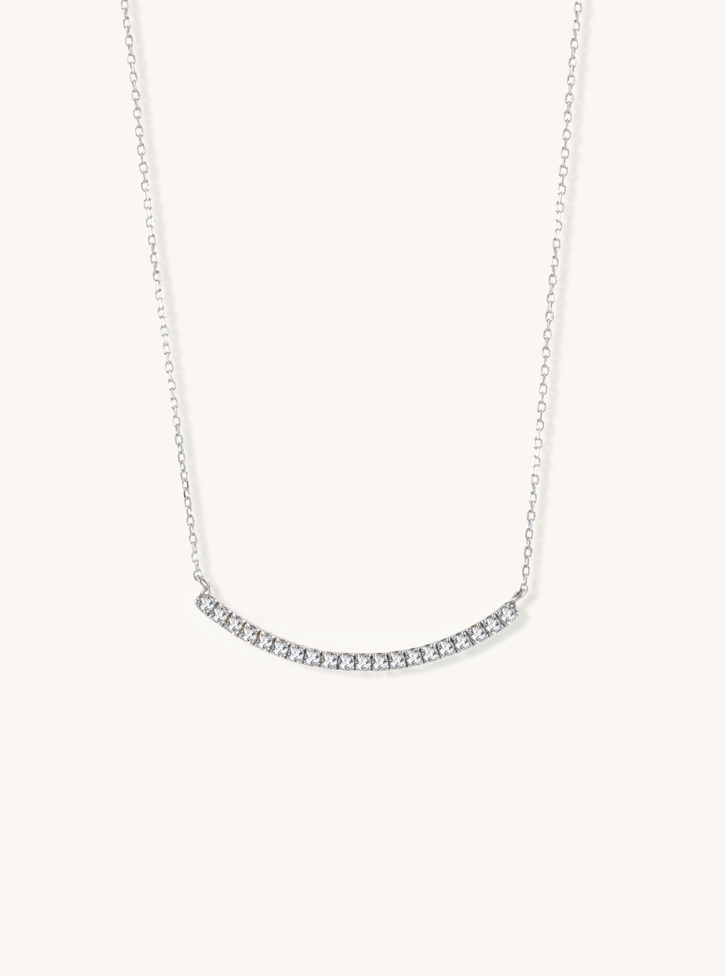 Diamond Bar in 18K White Gold