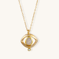 Natural Diamond Slice Eye Pendant in 18K Gold