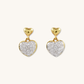 Double Heart Diamond Drop Earring