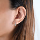 18k Solid White Gold Bubble Cross Diamond Earring