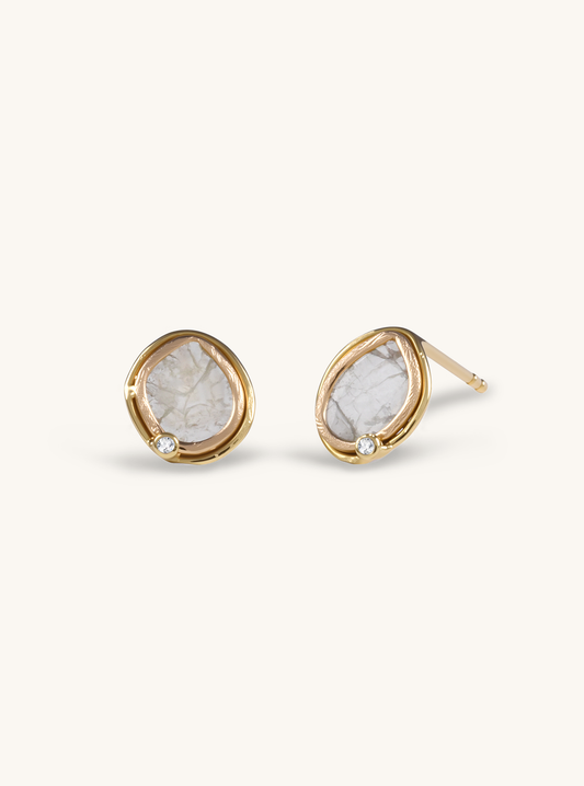 Celeste Diamond Slice Earrings
