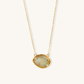 Natural Diamond Slice Pendant in 18K Gold