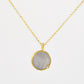 Mini Natural Sapphire with Diamond Round Necklace