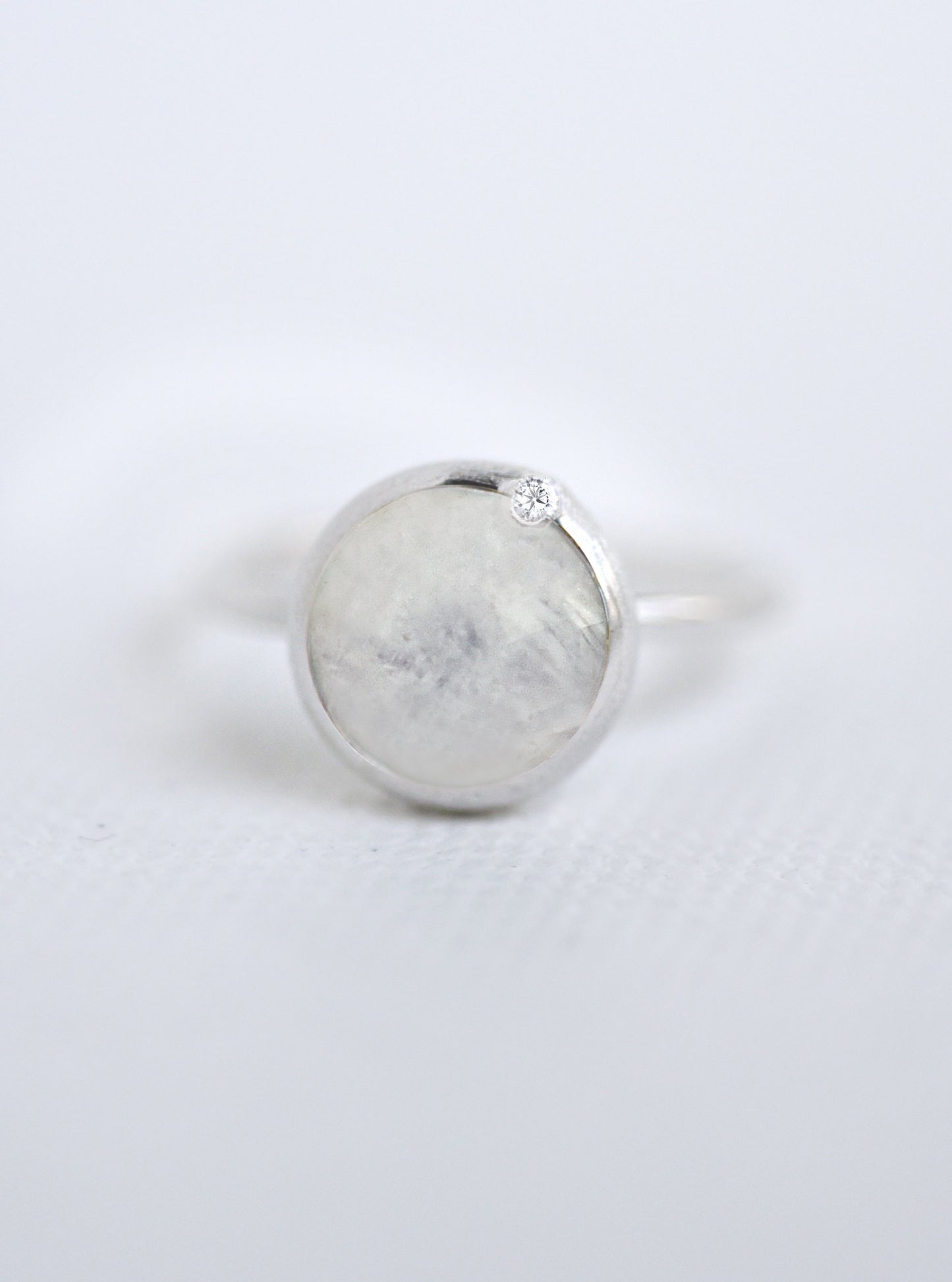Handcrafted Round Gemstone with Diamond Ring