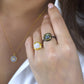 Handcrafted Gemstone Ring with Diamond