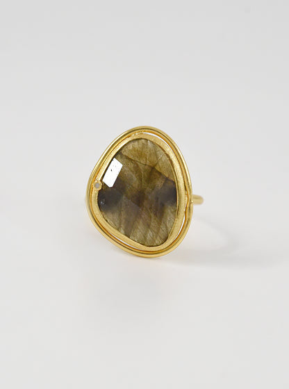 The Golden Kidney Ring with Diamond