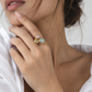 Triple Natural Sapphire CZ Ring