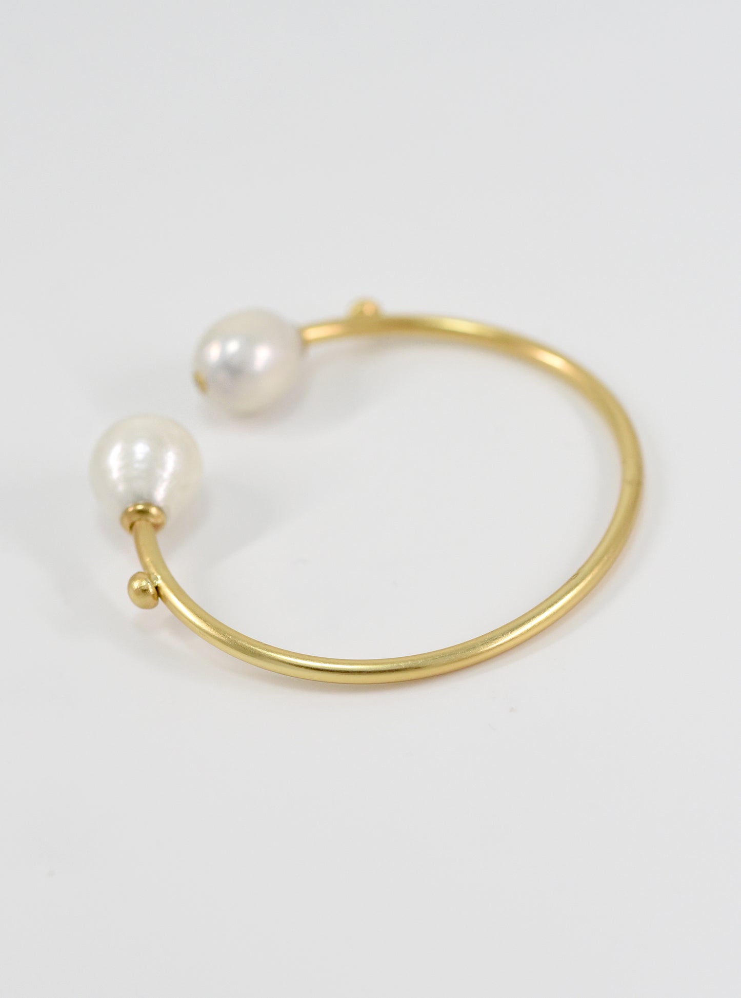 Hand Crafted Double Baroque Pearl Minimalist Bangle