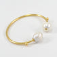 Hand Crafted Double Baroque Pearl Minimalist Bangle