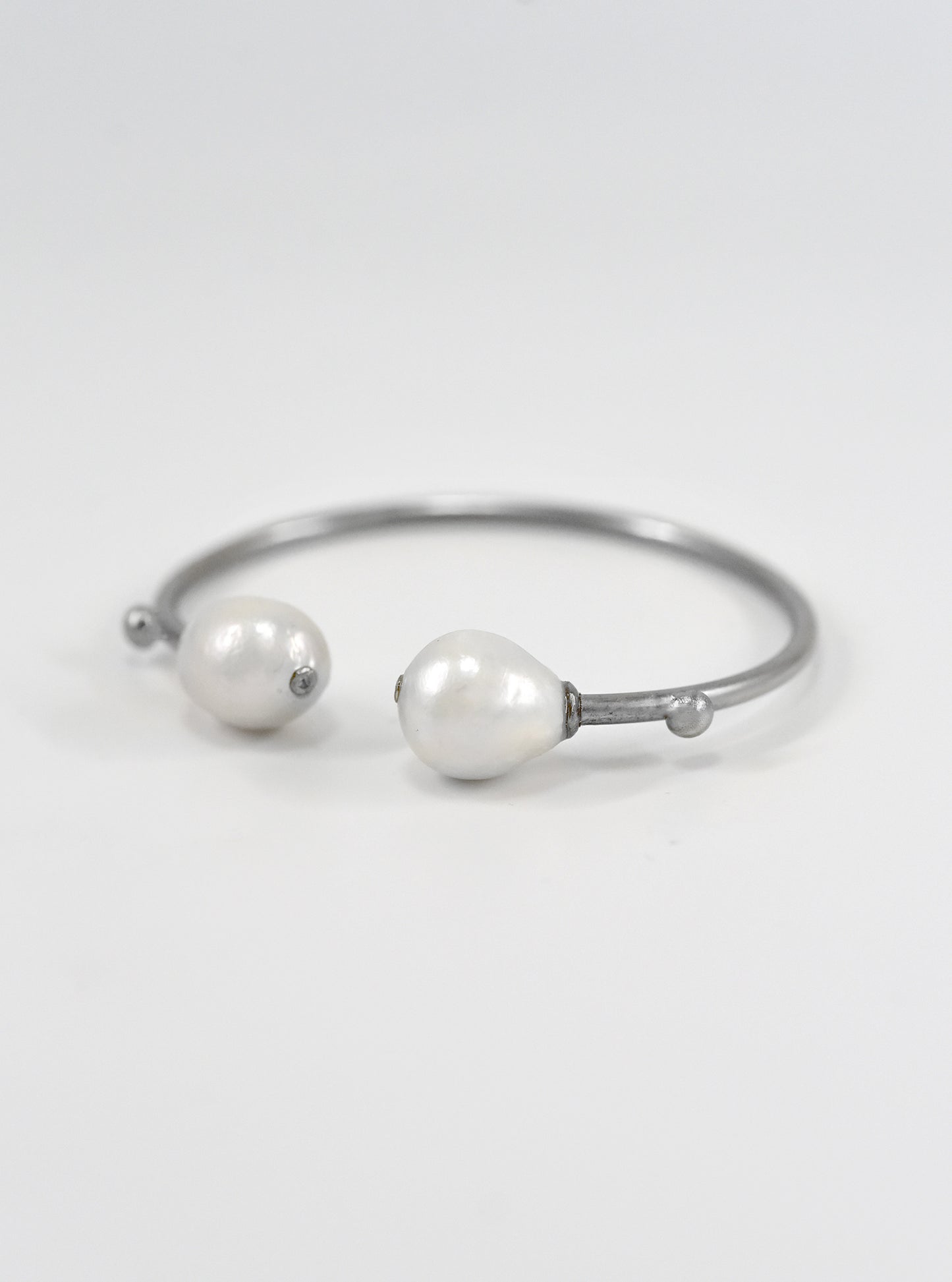 Hand Crafted Double Baroque Pearl Minimalist Bangle
