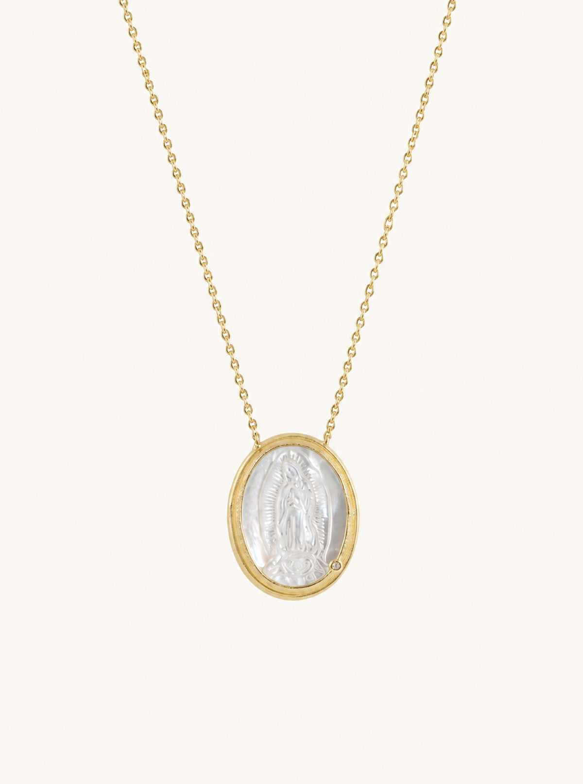 Lady Guadalupe MOP With Diamond Necklce