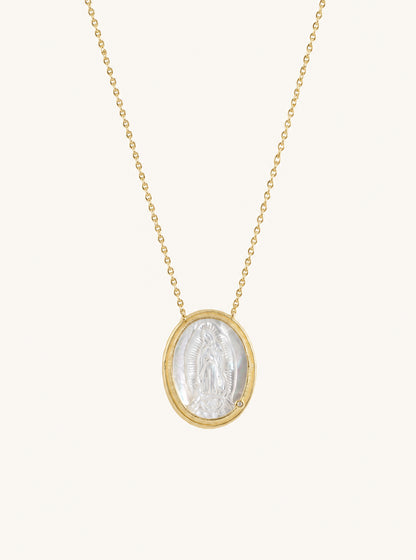 Lady Guadalupe MOP With Diamond Necklce