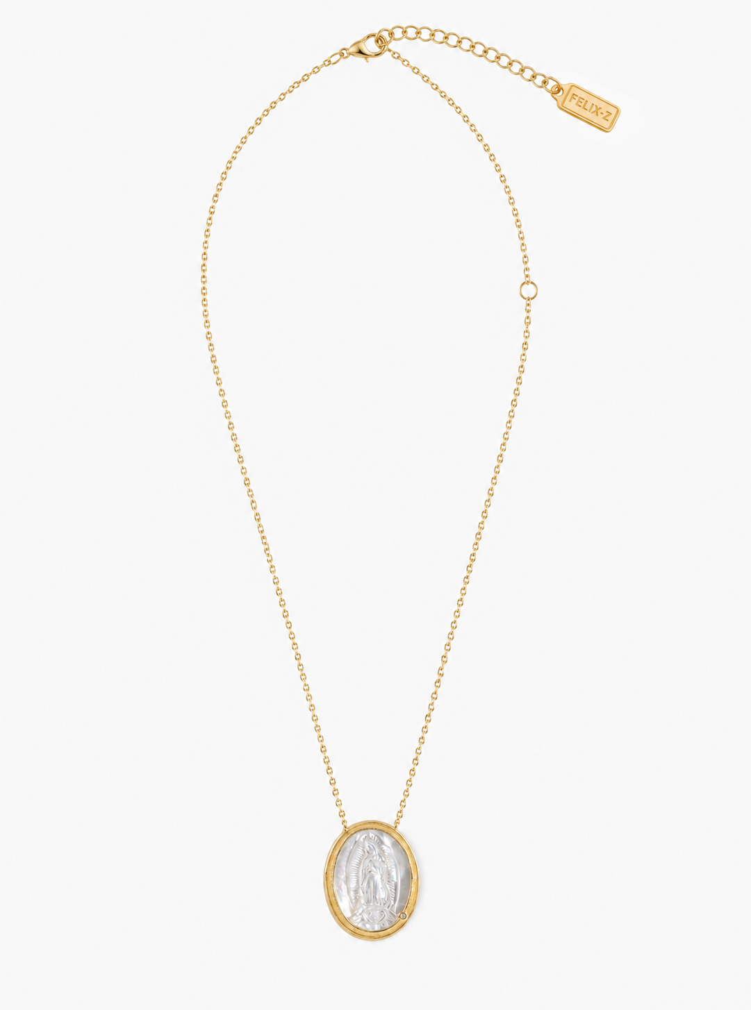 Lady Guadalupe MOP With Diamond Necklce