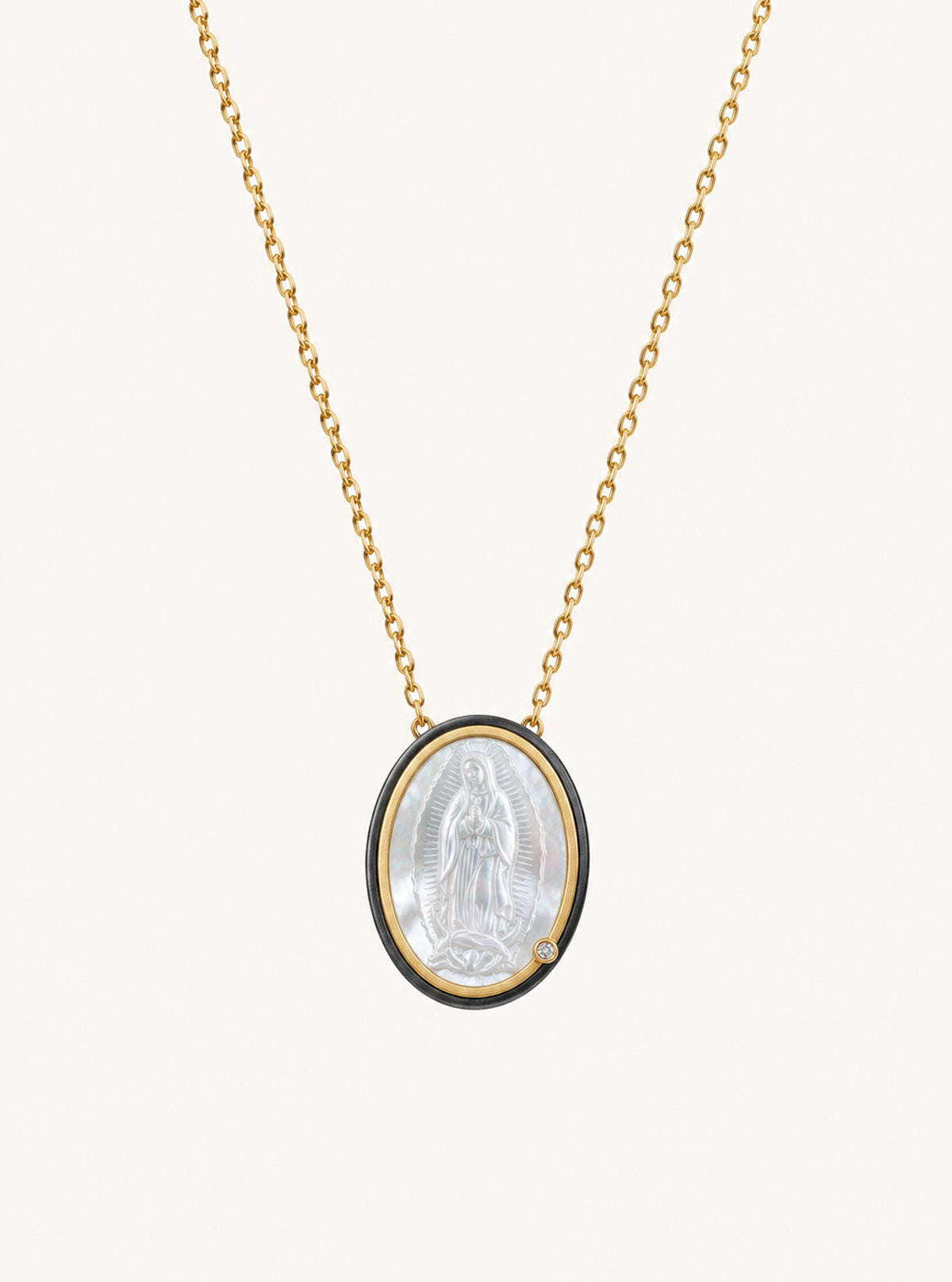 Lady Guadalupe MOP With Diamond Necklce