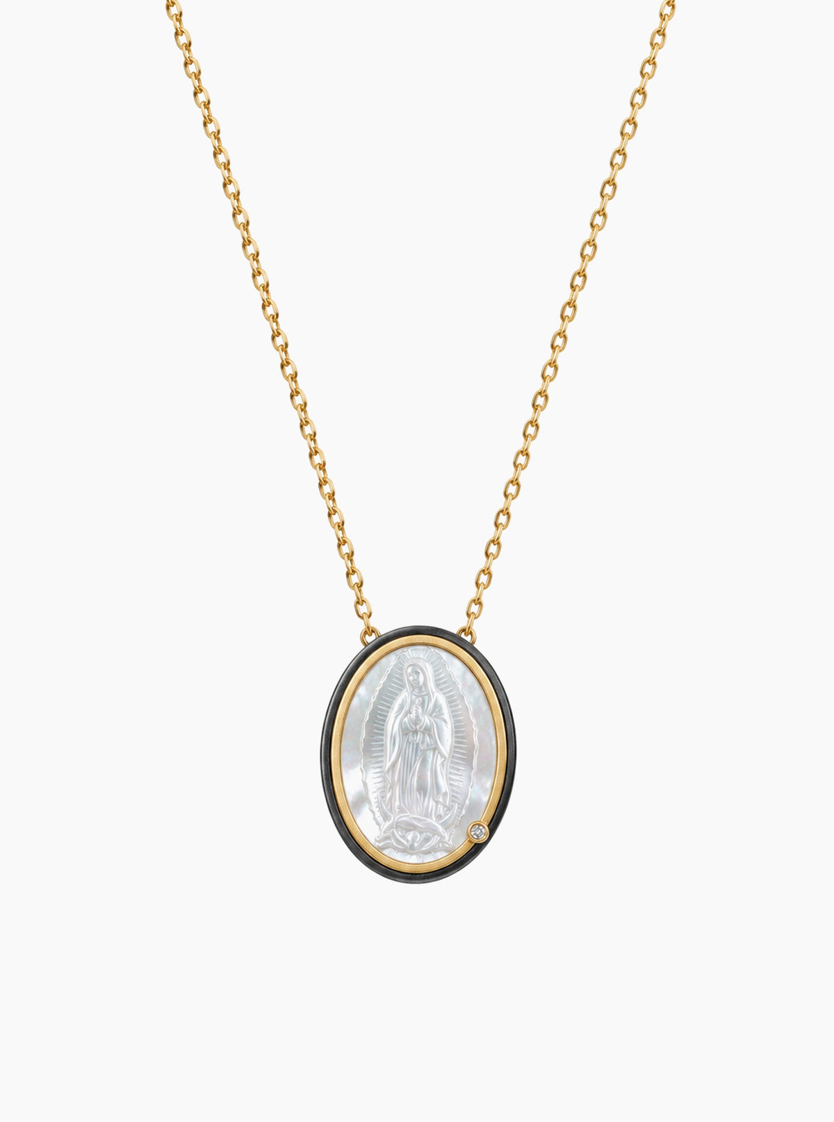 Lady Guadalupe MOP With Diamond Necklce