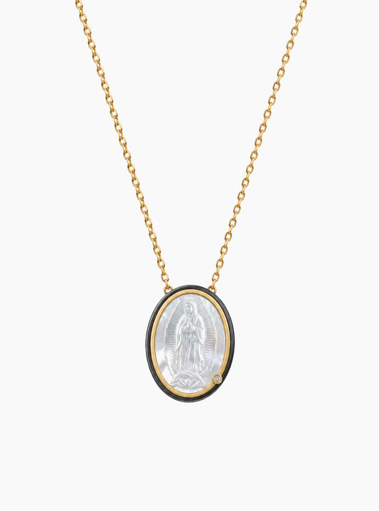 Lady Guadalupe MOP With Diamond Necklce