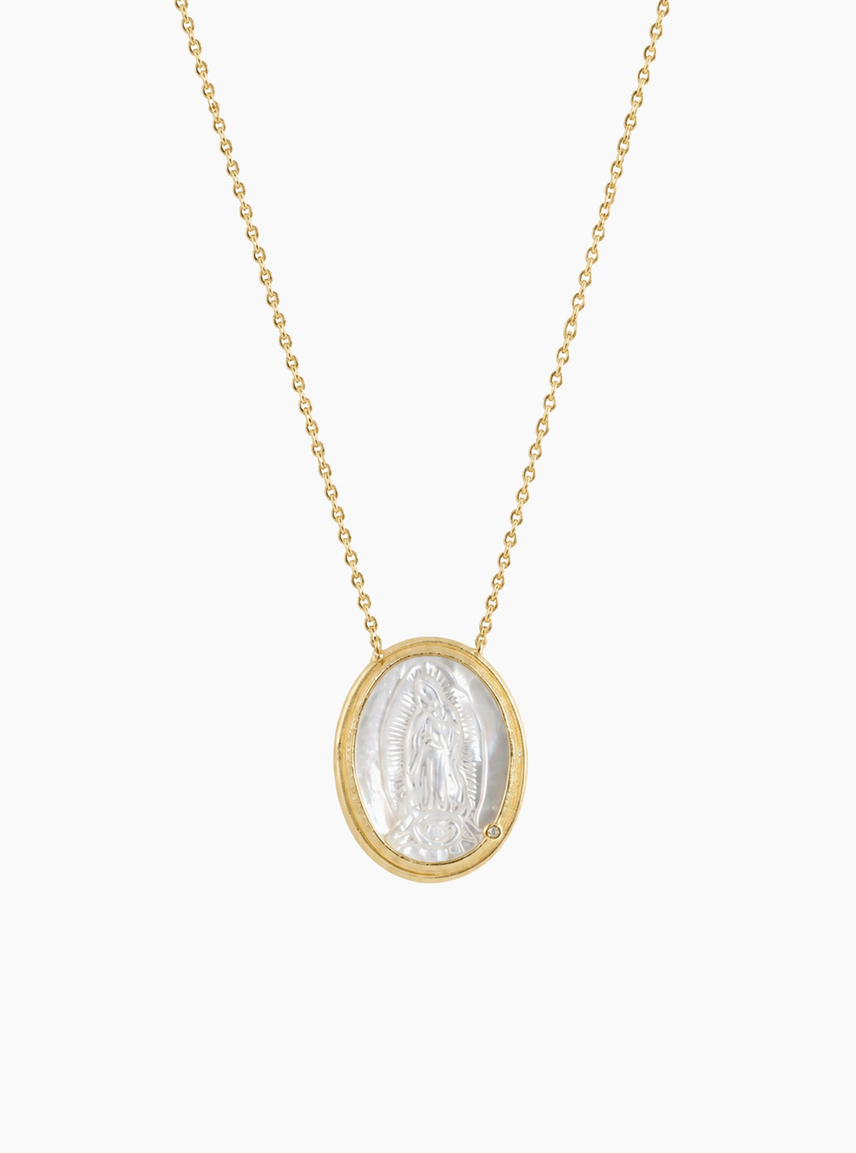 Lady Guadalupe MOP With Diamond Necklce