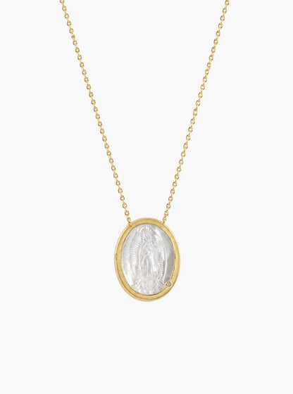 Lady Guadalupe MOP With Diamond Necklce