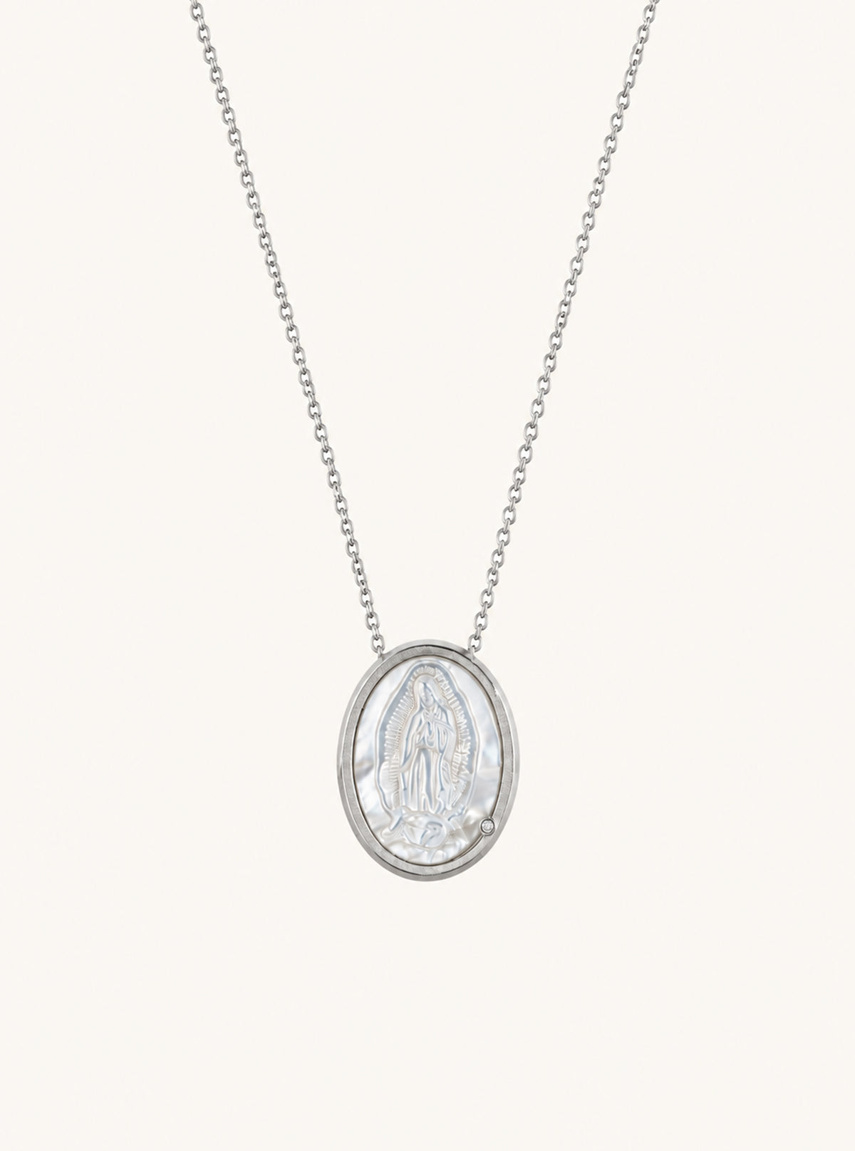 Lady Guadalupe MOP With Diamond Necklce