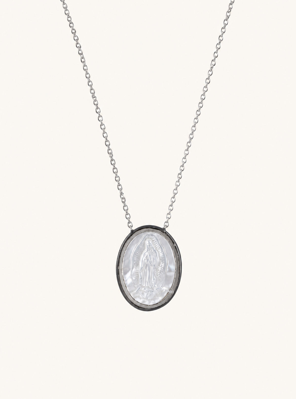 Lady Guadalupe MOP With Diamond Necklce