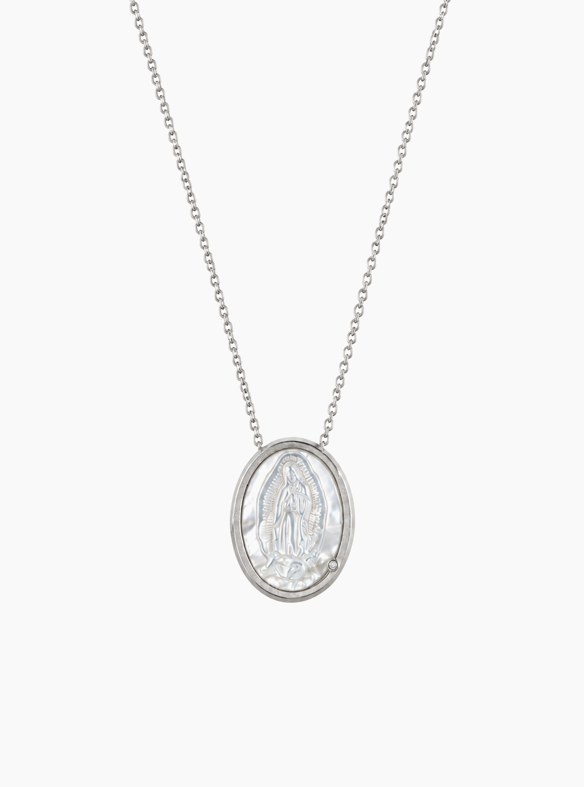 Lady Guadalupe MOP With Diamond Necklce