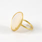 Kidney-shaped Mother of Pearl Ring
