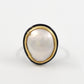 Double Bezel Mother of Pearl Ring with Diamond