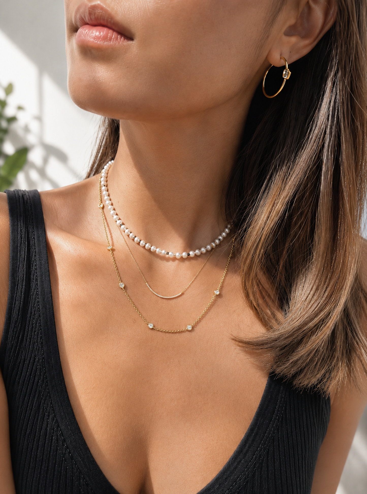 Pearl with Beaded Gemstones