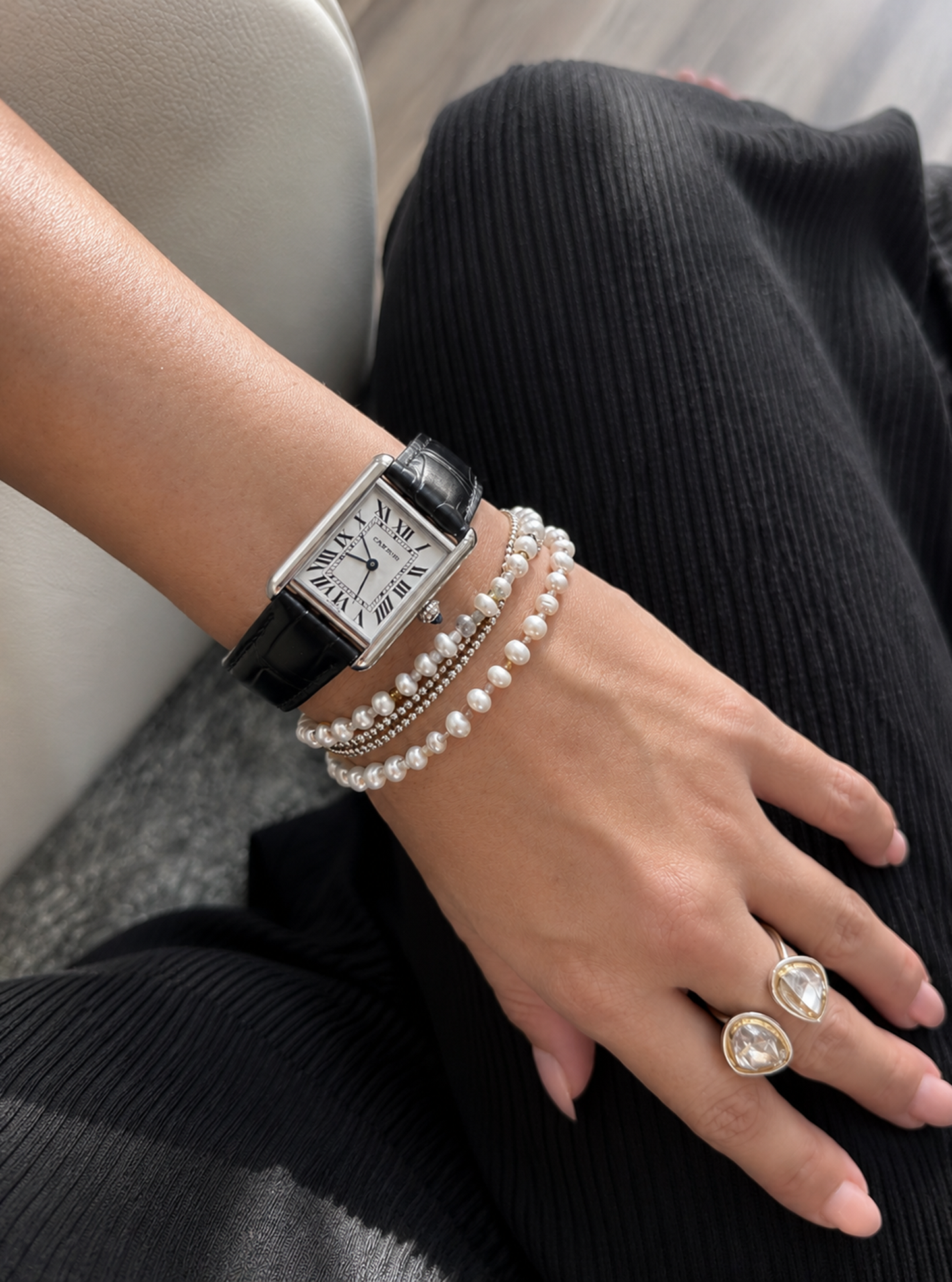 Pearl with Beaded Gemstones